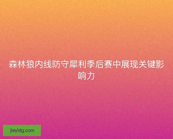 森林狼内线防守犀利季后赛中展现关键影响力