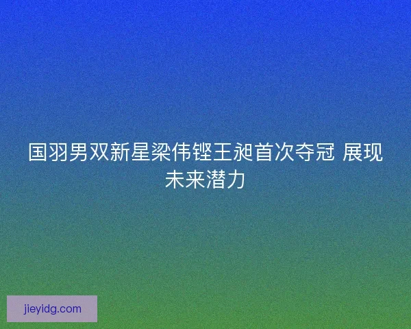 国羽男双新星梁伟铿王昶首次夺冠 展现未来潜力